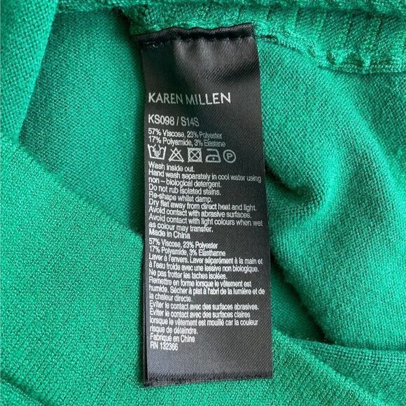 COPY - Karen Millen Womens Bodycon Knit Midi Dress Green Textured 3/4 Sleeve So… - Picture 8 of 11